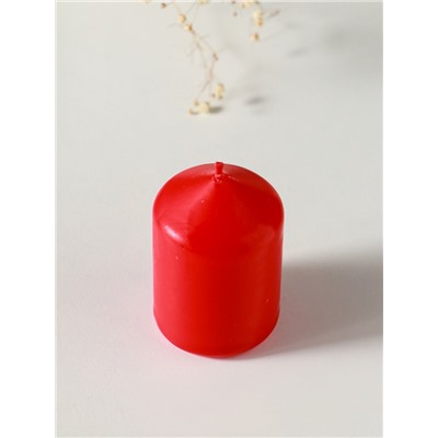 Набор: свеча-цилиндр 4×6 см, 70 г, 4 шт., красный