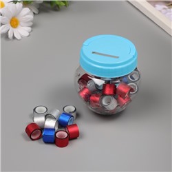 Клейкая лента пластик в банке «Глори. Триколор», набор 40 шт., 1.2 см, дл.0.9 м, 7×7×9 см