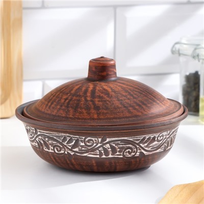 Блюдо для запекания «Ангоб», 550 мл, 11×16 см, красная глина