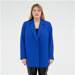 Пиджак женский с поясом MIST plus-size, размер 58, синий