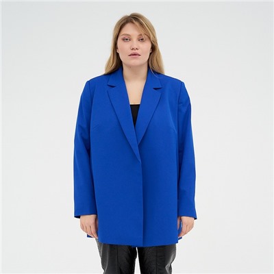 Пиджак женский с поясом MIST plus-size, размер 58, синий