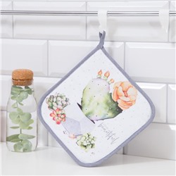 Прихватка Этель Love beautiful 19×19 см, 100% хлопок, саржа, ватин 250 г/м²