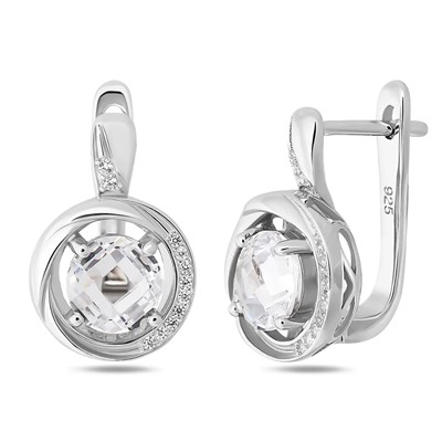 Серьги, куб.циркон., BY-6046