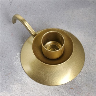 Металлический подсвечник на 1 свечу «Ретро», 10×4 см, под золото