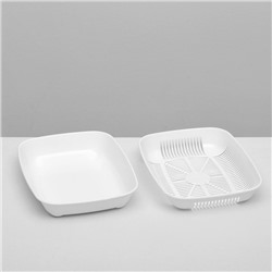 Туалет округлый с сеткой 33.5×25×6 см, белый