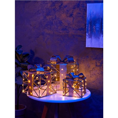 Фигура световая «Кубы», 25×20×15 см, 90 LED, батарейки ААх8 (не в компл.), свечение тёплое белое