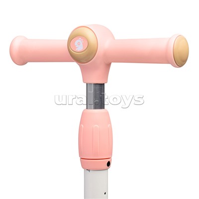 Самокат "Динозаврик" 3-х. кол., колеса PU, розовый, в коробке