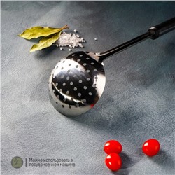 Шумовка из нержавеющей стали Доляна «Премиум», 32 см, цвет серебряный