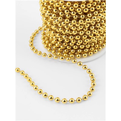 Бусы на нитях, 4 мм, 9±1 м, цвет золотой