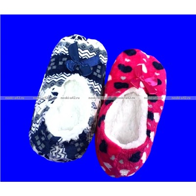 2 пары ПОДАРОЧНЫЙ НАБОР Носки-тапочки женские внутри с мехом