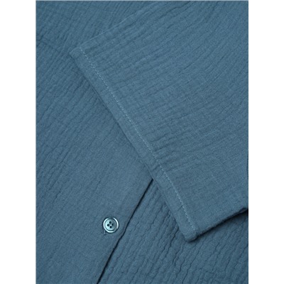 Пижама женская (рубашка, шорты) KAFTAN Basic, размер 40-42, синяя