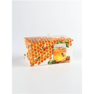 Подарочный набор новогодний «Здоровья и долголетия», мёд с прополисом, крем-мёд с облепихой