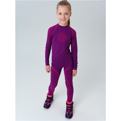 Термокомплект трикот. для девочек: фуфайка (футболка) с длин. рук, брюки