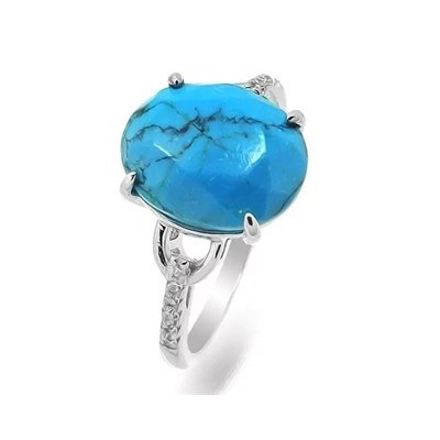 Кольцо из серебра бирюза пресс., МЦВ950