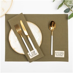 Набор салфеток «Этель» Kitchen, зелёный, 30×40 см - 2 шт., 100% хлопок, саржа 220 г/м²