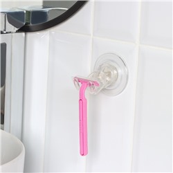 Держатель - крючок самоклеящийся Доляна Elemental, 6.3×6.5 см, прозрачный