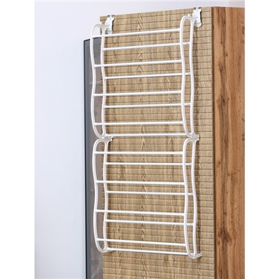 Обувница надверная, 8 ярусов (на 24 пары обуви), 50×20×124 см, цвет белый