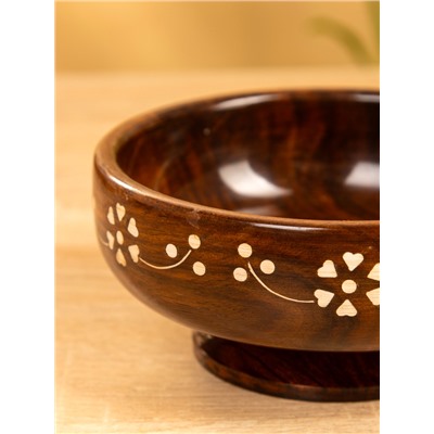 Чаша на ножке «В самое сердце», 15×15×8 см, дерево шишам