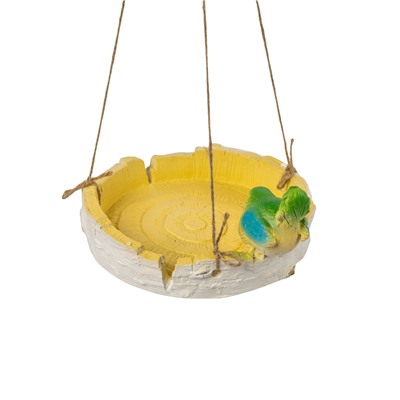 Подвесной декор из гипса «Кормушка с птичкой», 17×17×8 см