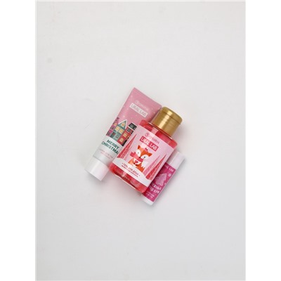 Новогодний подарочный набор косметики «Снежной зимы»: гель для душа, крем, бомбочка, бальзам, косметичка, URAL LAB