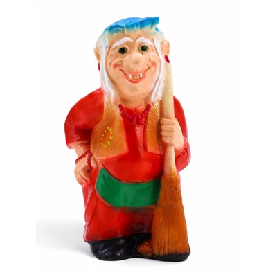 Садовая фигура из гипса «Бабка-Ёжка стоя», 33×35×65 см, МИКС