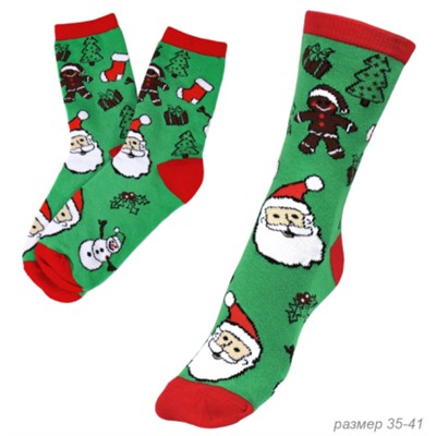 Носки р. 38-44 новогодний / ZH-6 /уп 1/ ОДНА ПАРА
