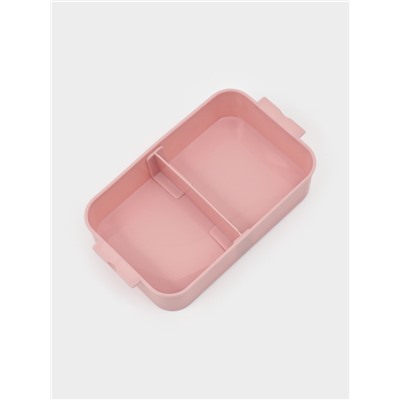 Набор посуды с собой Доляна, 4 предмета: бутылка 500 мл, ланч-бокс 20×17×5.5 см, вилка, ложка, пластик, розовый