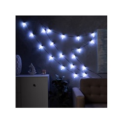 УЦЕНКА Умная гирлянда «Нить» 6 м с насадками «Лампочки», IP20, тёмная нить, 20 LED, свечение RGB, USB