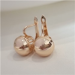 Серьги шарики ювелирная бижутерия коллекция "Дубай" покрытие позолота, арт.215.501