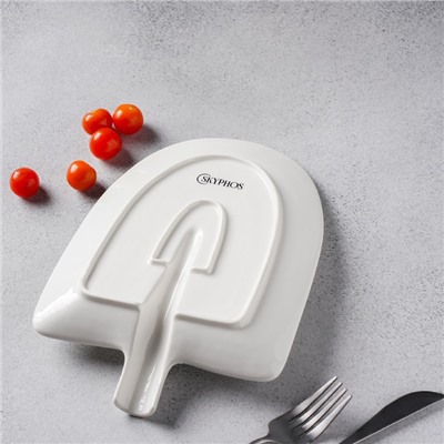 УЦЕНКА Блюдо фарфоровое Magistro «Бланш», 24×18×4.5 см, цвет белый