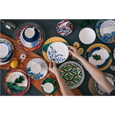 Тарелка глубокая Доляна «Малахитовая шкатулка», 340 мл, d=20 см, фарфор