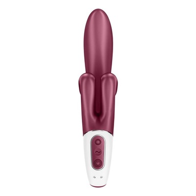 Бордовый вибратор-кролик Touch me - 21,2 см.