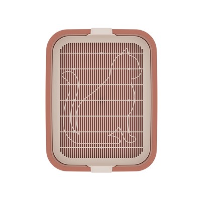 Туалет для кошек «Мур-мяу», 33×25×7 см, с сеткой, пластик, цвет коралловый