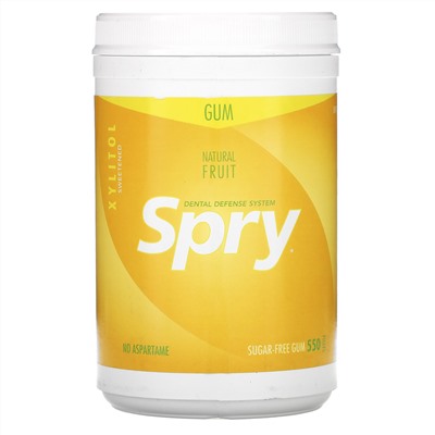 Xlear, Spry, Chewing Gum, Natural Fruit, Sugar Free, 550 Pieces