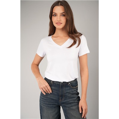 Женская футболка из вискозы с V-вырезом Happyfox