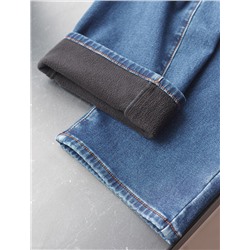 Джинсы утепленные прямые из эластичного денима с мягким флисом