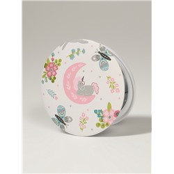 Зеркало складное «Единороги», d=7.3 см, с увеличением х2, белое