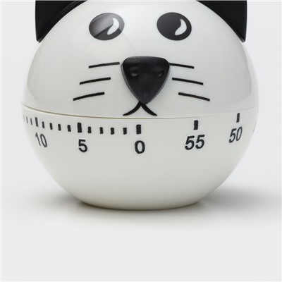 Таймер механический Доляна «Котёнок», кухонный, белый