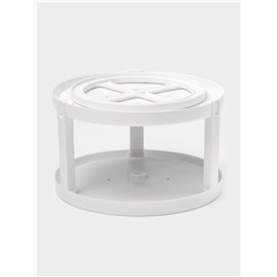 Подставка вращающаяся 2-х ярусная Griten, с силиконовой вставкой, d=25 см, белая