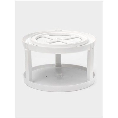 Подставка вращающаяся 2-х ярусная Griten, с силиконовой вставкой, d=25 см, белая