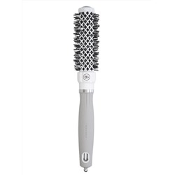 Olivia Garden Термобрашинг для укладки волос / Expert Blowout Grip White & Grey, 25 мм, бело-серый