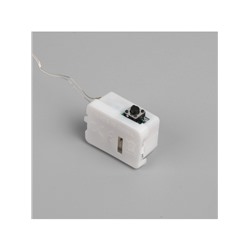 Гирлянда «Нить» 1 м роса, IP20, серебристая нить, 10 LED, 3 режима, батарейка AG13×3 (в комплекте), свечение тёплое белое