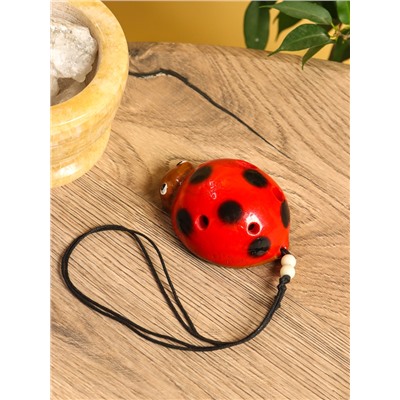 Сувенирный музыкальный инструмент свисток «Божья коровка», 6×8×4 см, полирезин, МИКС