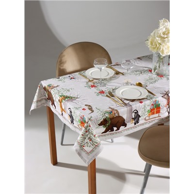 Скатерть «Этель. Новогоднее чудо», бежевая, 150×110 см ±3 см