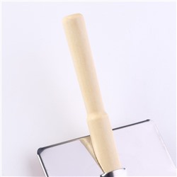 Пуходёрка средняя Wood, 9×12 см, с каплями, деревянная ручка