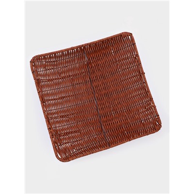 Корзинка для фруктов и хлеба Доляна «Огайо», 31×31×8.5 см, квадратная, пластик, плетёная, коричневая