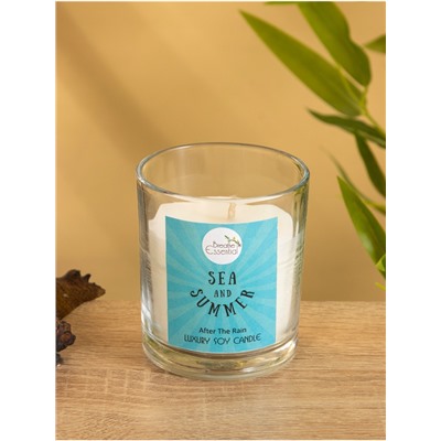 Свеча с кристаллом внутри Sea and Summer After the rain, 120 г, соевый воск, после дождя