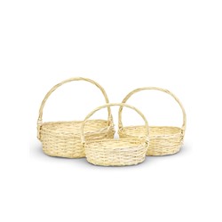 Корзина плетёная для хранения Liana, с ручкой, бежевая, набор 3 шт.