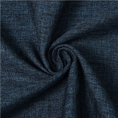 Штора блэкаут портьерная «Этель» Natural, 130×300 см, синяя, рогожка 275 г/м²