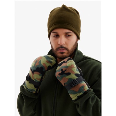 Варежки флисовые зимние мужские, размер 25 см, хаки